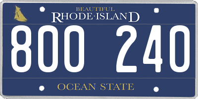 RI license plate 800240