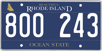 RI license plate 800243