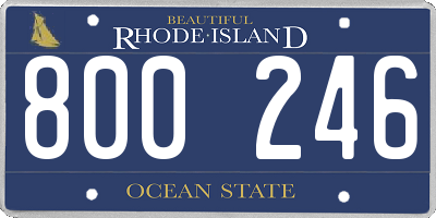 RI license plate 800246