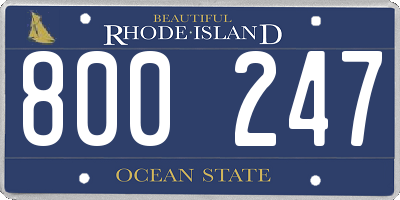RI license plate 800247