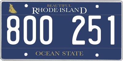 RI license plate 800251
