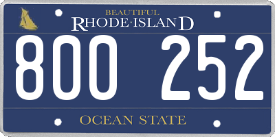 RI license plate 800252