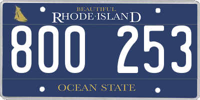 RI license plate 800253