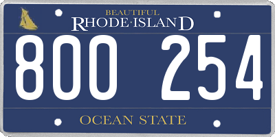 RI license plate 800254