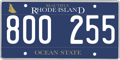 RI license plate 800255