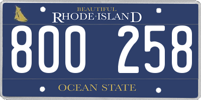 RI license plate 800258