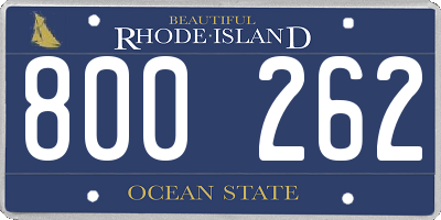 RI license plate 800262