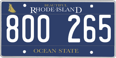 RI license plate 800265