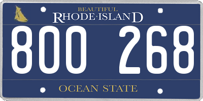 RI license plate 800268
