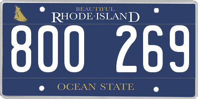 RI license plate 800269