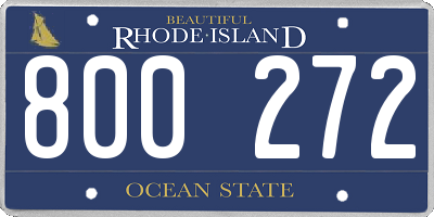 RI license plate 800272