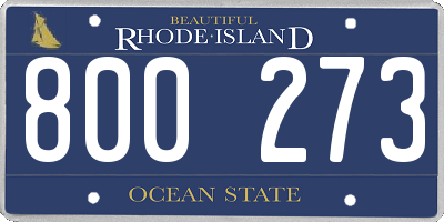RI license plate 800273
