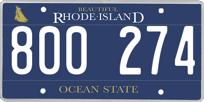 RI license plate 800274