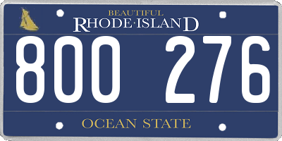RI license plate 800276