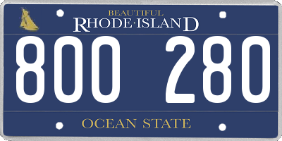 RI license plate 800280