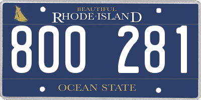 RI license plate 800281