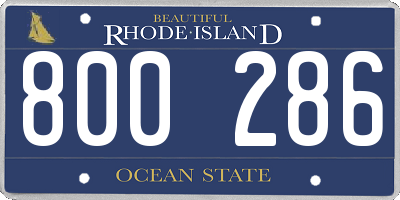 RI license plate 800286