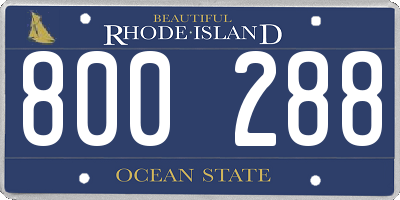 RI license plate 800288