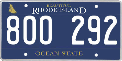 RI license plate 800292