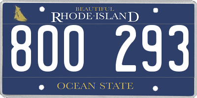 RI license plate 800293