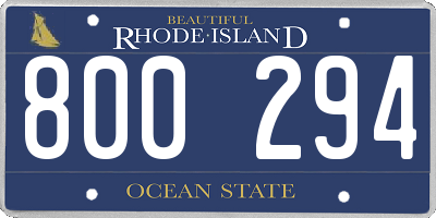 RI license plate 800294