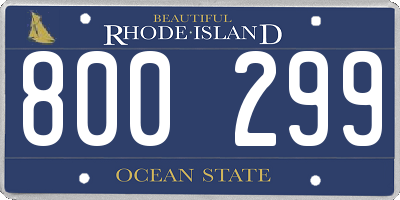 RI license plate 800299