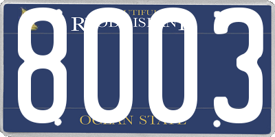 RI license plate 8003