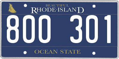 RI license plate 800301