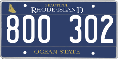 RI license plate 800302