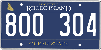 RI license plate 800304
