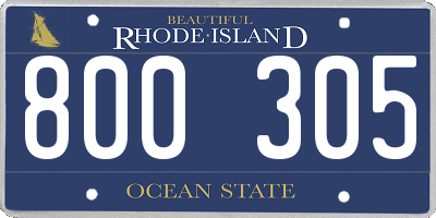 RI license plate 800305