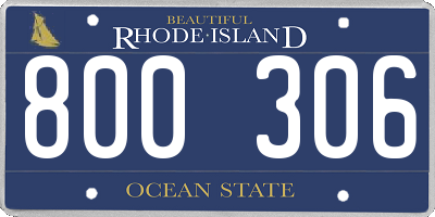 RI license plate 800306