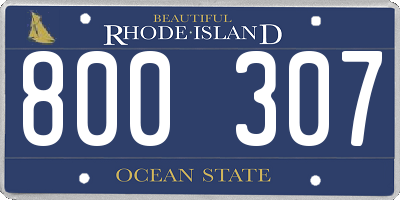 RI license plate 800307