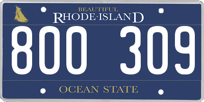 RI license plate 800309