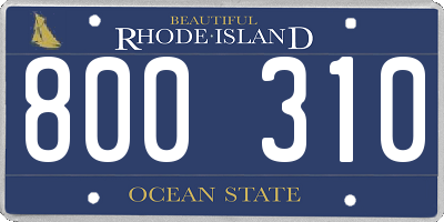 RI license plate 800310
