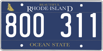 RI license plate 800311