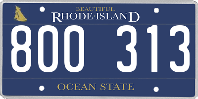 RI license plate 800313