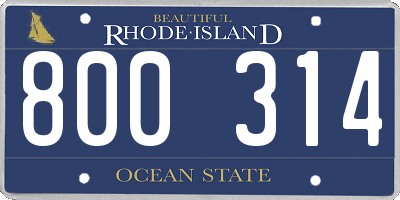 RI license plate 800314