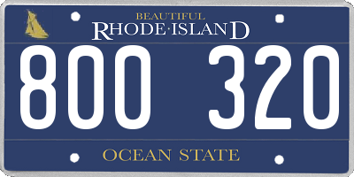 RI license plate 800320