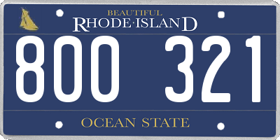 RI license plate 800321
