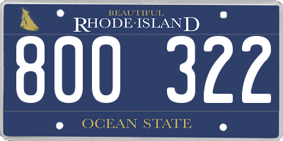 RI license plate 800322