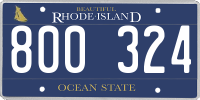 RI license plate 800324