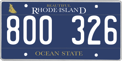 RI license plate 800326
