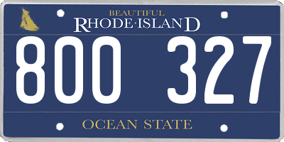 RI license plate 800327