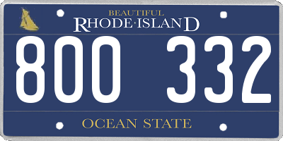 RI license plate 800332