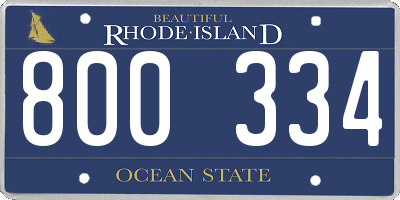 RI license plate 800334