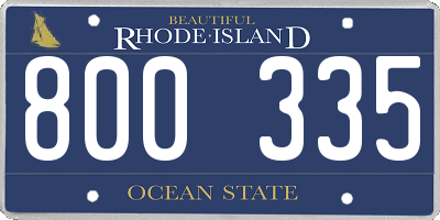RI license plate 800335