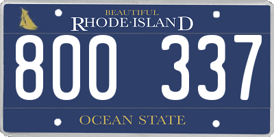 RI license plate 800337