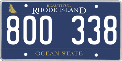 RI license plate 800338