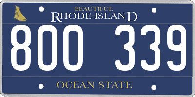 RI license plate 800339